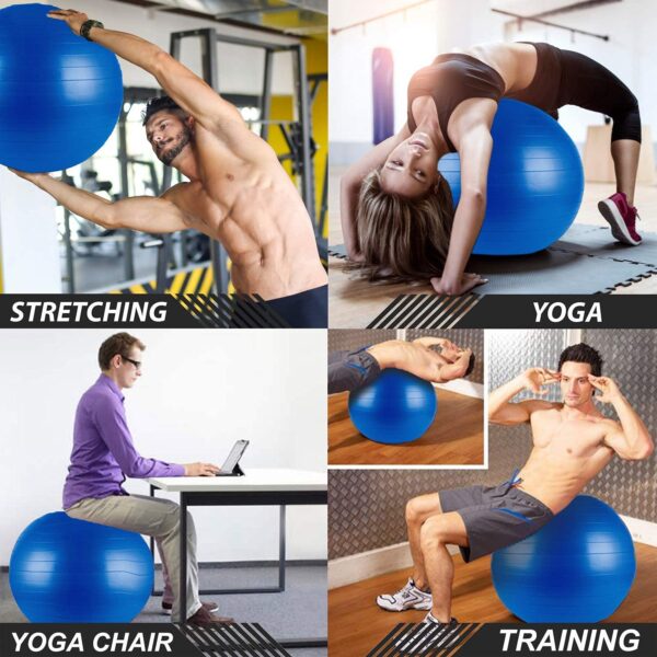 Anti-Burst Exercise Yoga Ball 75cm With Pump - Image 4